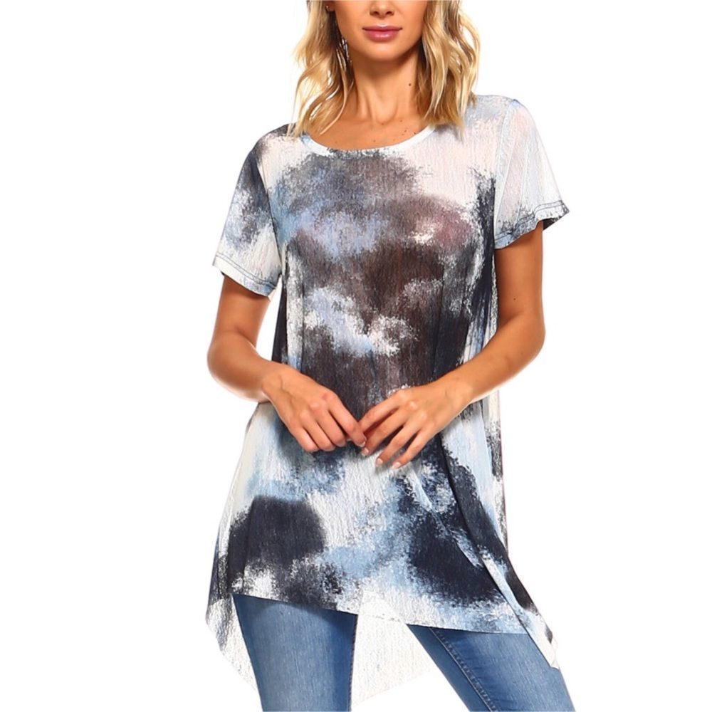 NWT Joh blue and gray blouse